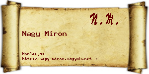 Nagy Miron névjegykártya