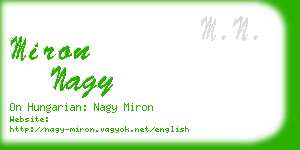 miron nagy business card